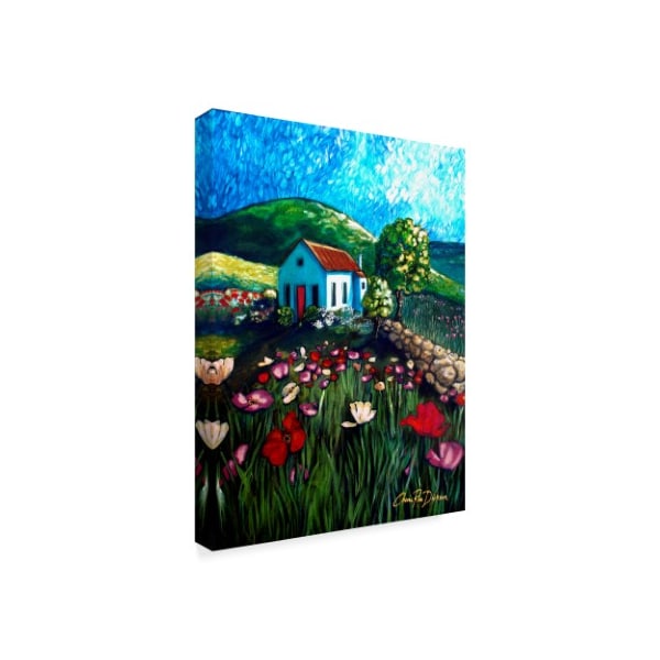 Cherie Roe Dirksen 'Poppy Field Cottage' Canvas Art,14x19